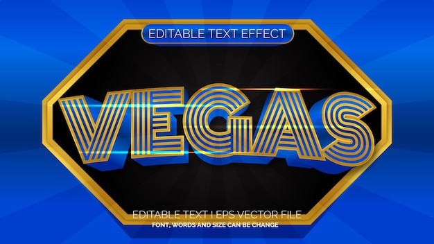 Vetor efeito de texto brilhante vegas