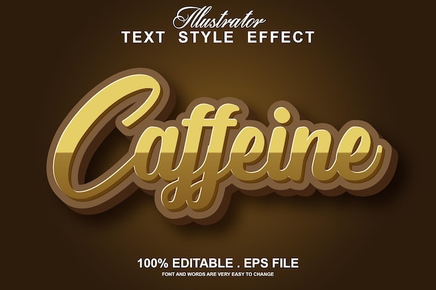 Efeito de texto café, estilo moderno em duas cores