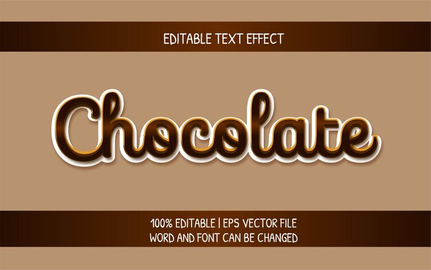 efeito de texto castanho chocolate