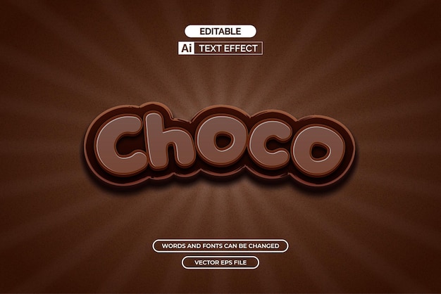 Vetor efeito de texto choco