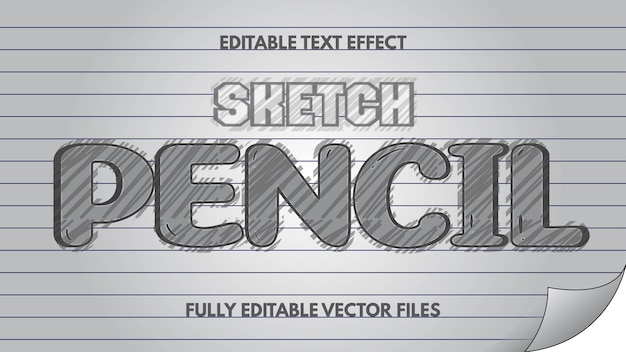 Efeito de texto com tema de desenho a lápis