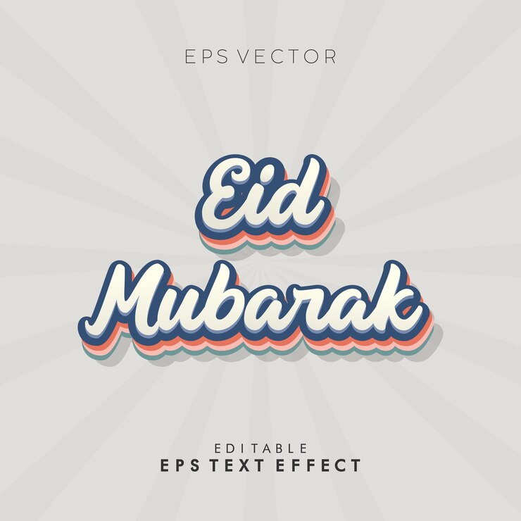 Efeito de texto criativo eid mubarak