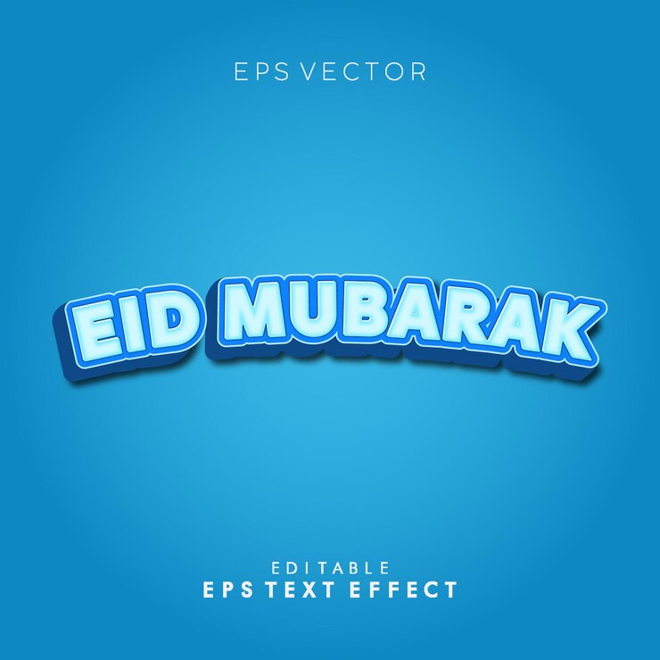 Efeito de texto criativo eid mubarak