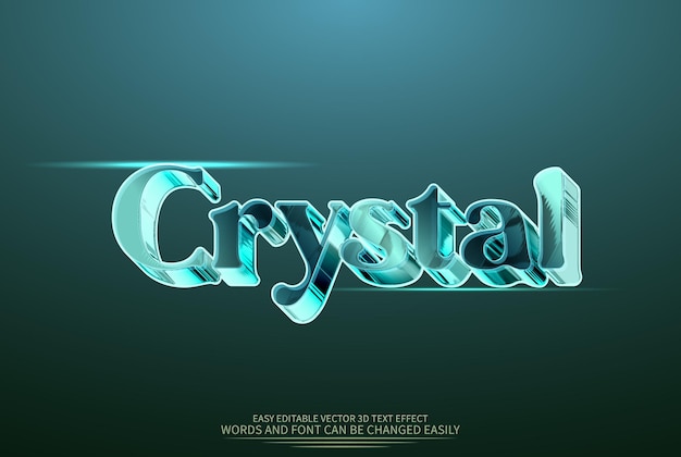 Vetor efeito de texto crystal 3d totalmente editável