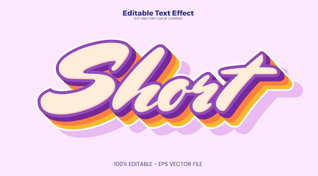 Efeito de texto curto editável no estilo de tendência moderna