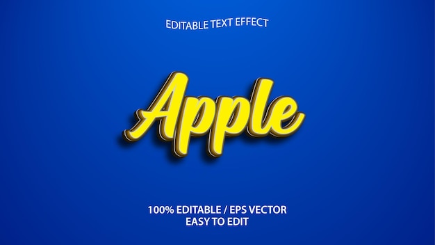 Efeito de texto da apple eps vetor premium