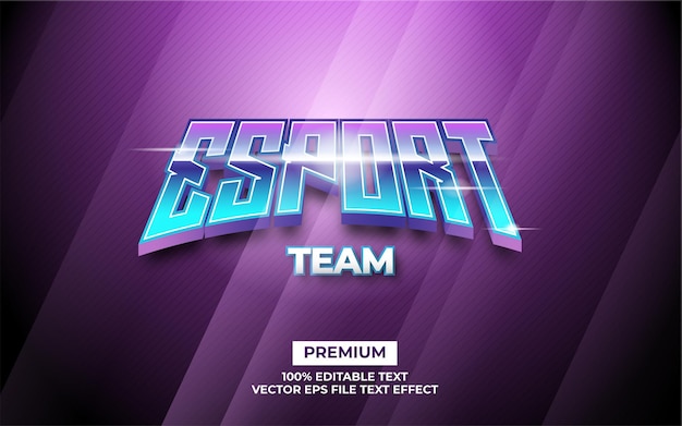 Vetor efeito de texto da equipe esport de luxo