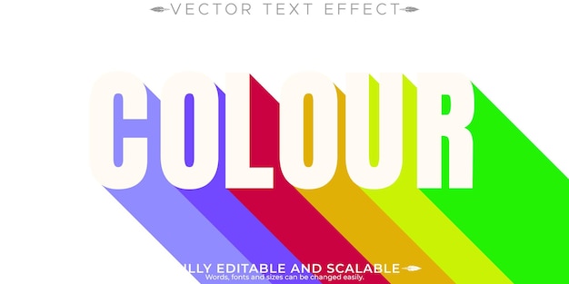 Efeito de texto de arco-íris colorido editável estilo de fonte de tipografia de letras modernas