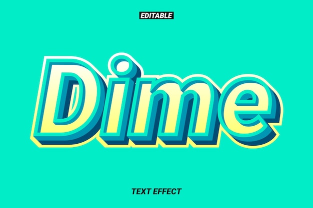 Efeito de texto de cor turquesa 3D