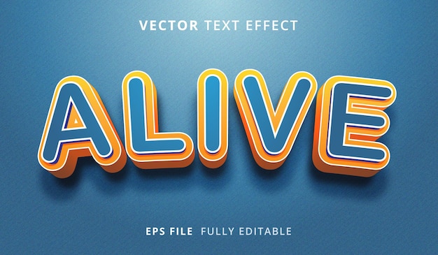 Efeito de texto de desenho animado 3d vivo