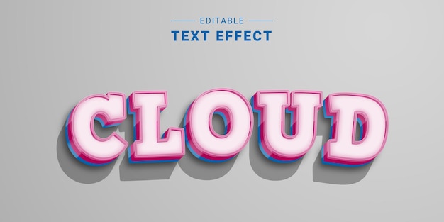 Efeito de texto de desenho animado em 3D