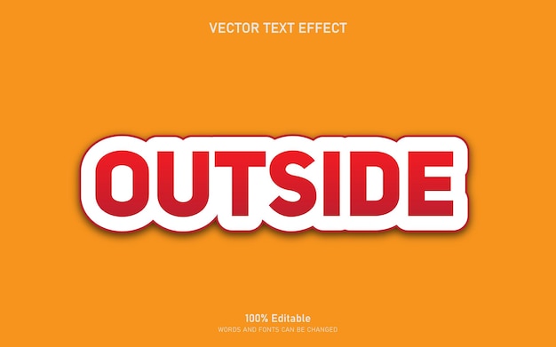 Efeito de texto de desenho animado externo editável