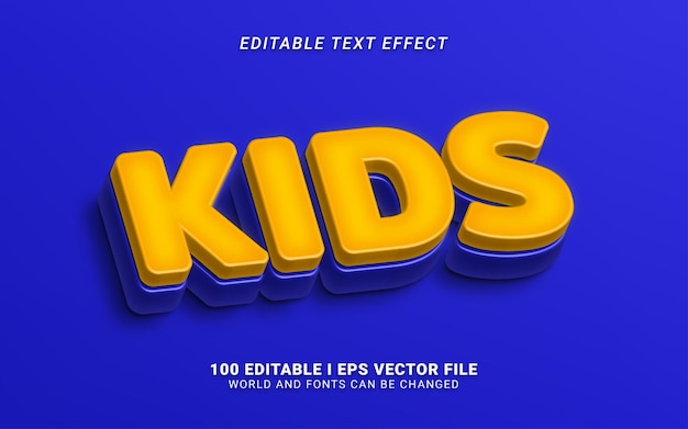 efeito de texto de estilo 3d para crianças