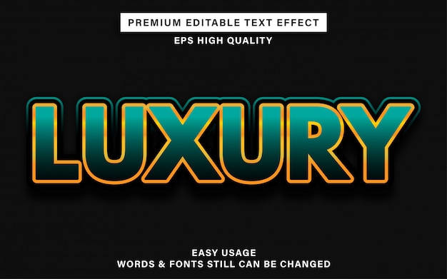 Efeito de texto de estilo de luxo