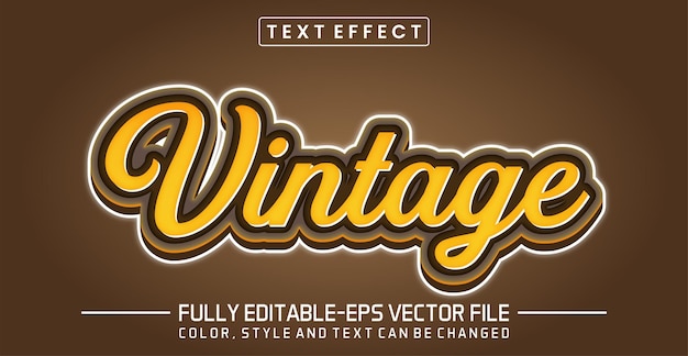 Efeito de texto de estilo editável de efeito de texto vintage