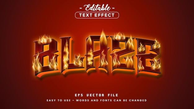 Efeito de texto de estilo flamejante efeito de texto editável