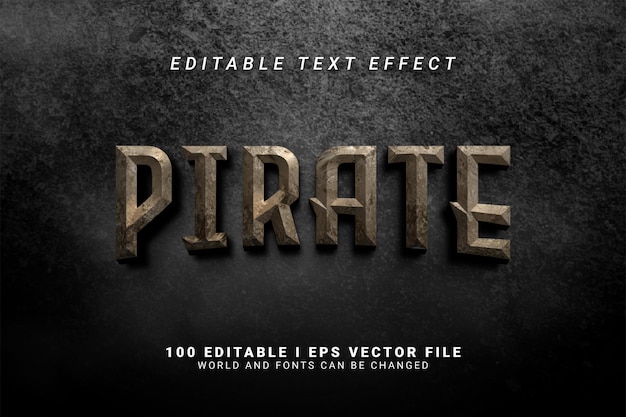 Efeito de texto de estilo pirata 3D
