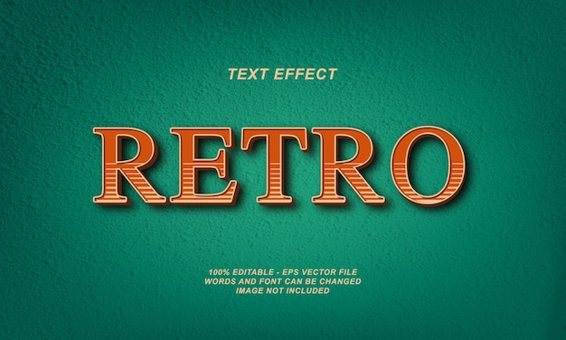 Vetor efeito de texto de estilo retro