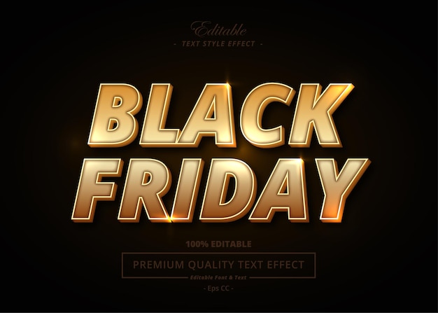 Vetor efeito de texto de estilo vetorial black friday