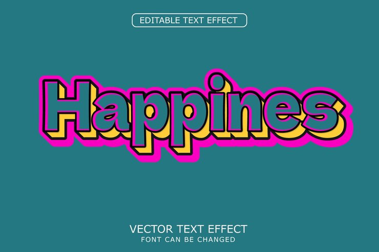 Efeito de texto de felicidade