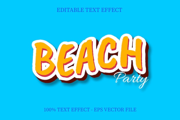 Efeito de texto de festa de praia