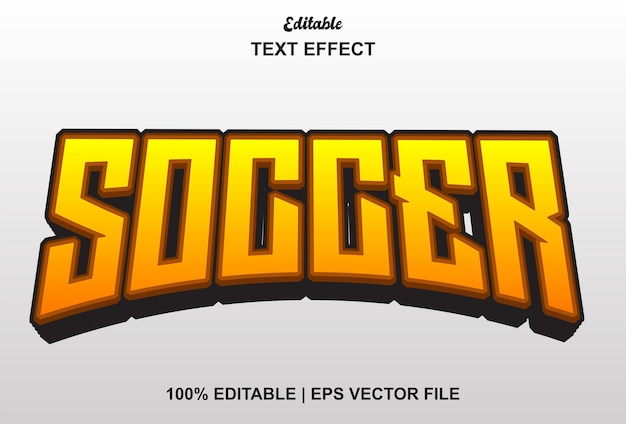 Efeito de texto de futebol com estilo 3d e editável