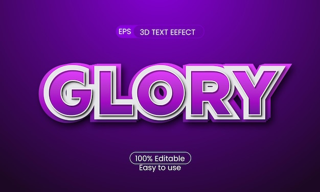 Efeito de texto de glória editável