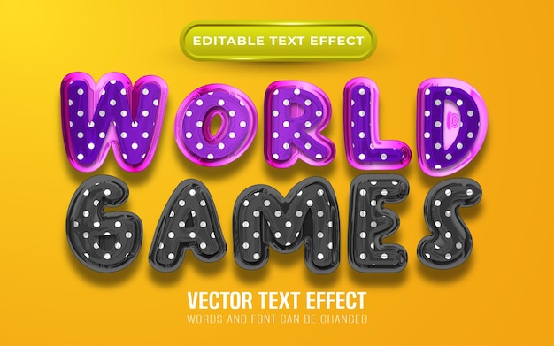 Efeito de texto de jogos mundiais