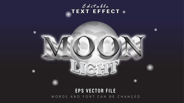 Efeito de texto de luz da lua