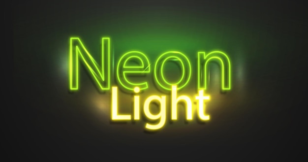 Efeito de texto de luz de neon