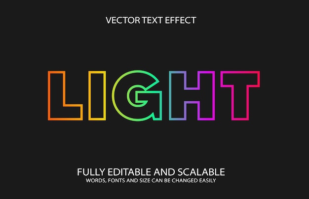 Vetor efeito de texto de luz neon