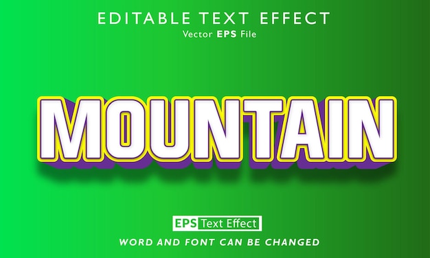 Efeito de texto de montanha