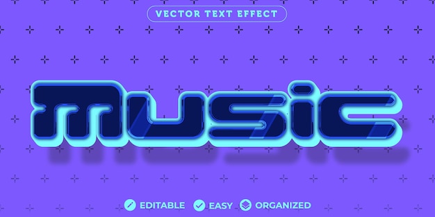 Efeito de texto de músicaEfeito de texto de fonte totalmente editável