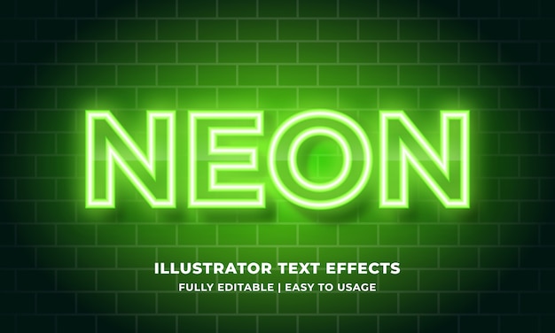 Efeito de texto de néon verde
