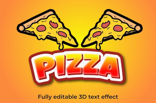 Efeito de texto de pizza 3D totalmente editável