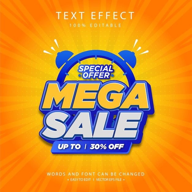 Efeito de texto de promoção de eventos 3D vetorial editável