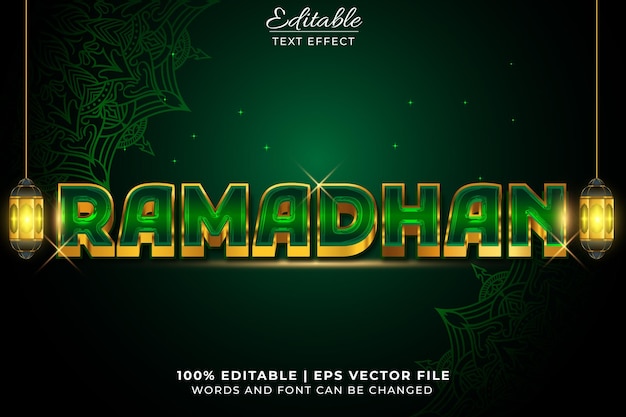 Efeito de texto de ramadhan líquido 3d