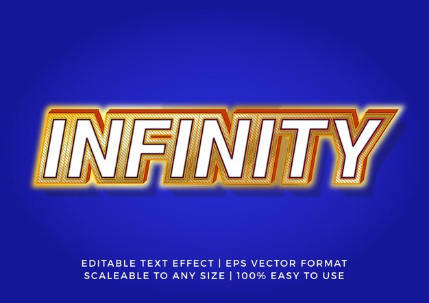 Efeito de texto de título 3d trendy infinity