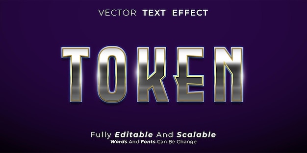 Efeito de texto de token estilo de texto 3d editável