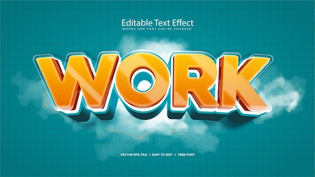 Efeito de texto de trabalho 3D