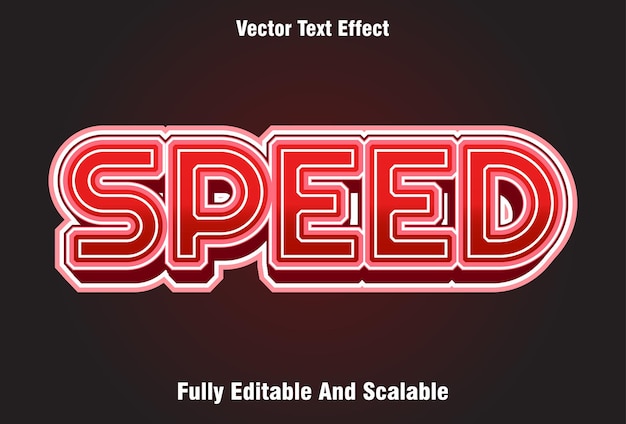 Efeito de texto de velocidade editável em design vermelho para modelo