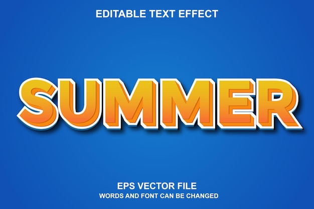 Efeito de texto de verão 3D