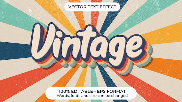 Efeito de texto de vetor grunge vintage