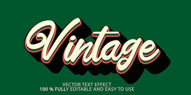 Vetor efeito de texto de vetor vintage