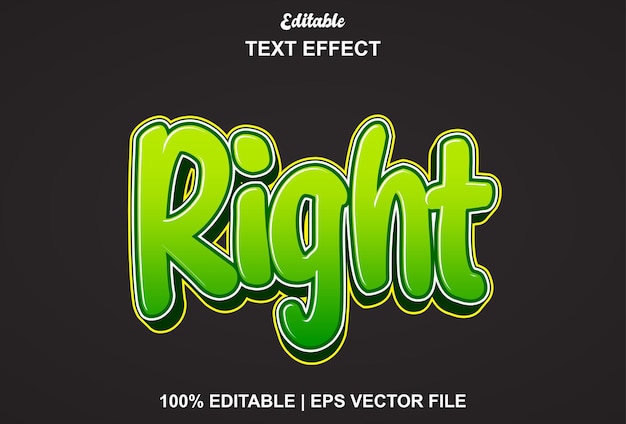 Efeito de texto direito de cor verde editável para promoções e logotipos