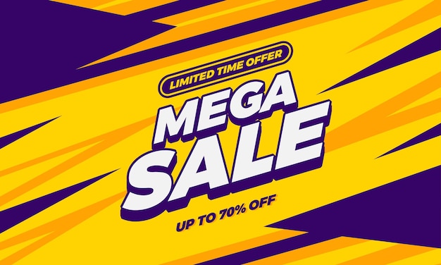 Efeito de texto do banner Mega Sale