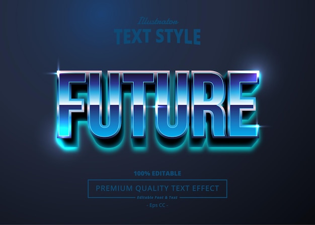 Efeito de texto do ilustrador FUTURO