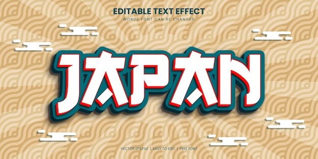 Efeito de texto do japão com fundo japonês