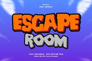 Efeito de texto do logotipo do jogo 3d escape room