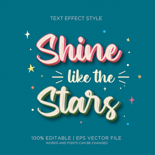 Efeito de texto do shine stars